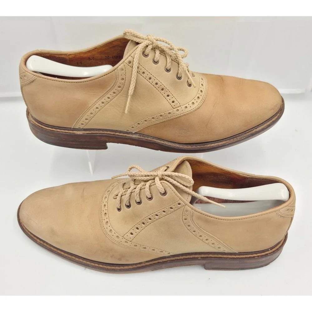 Cole Haan Mens Tan Beige Leather Saddle Shoes Oxfords 20-4173 Size 11 M